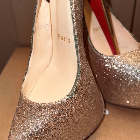 6 inch  Dafsling Glittery leather slingback heels. - Picture 4 of 10
